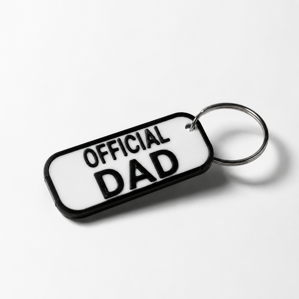 Official Dad keychain on car keys lifestyle shot