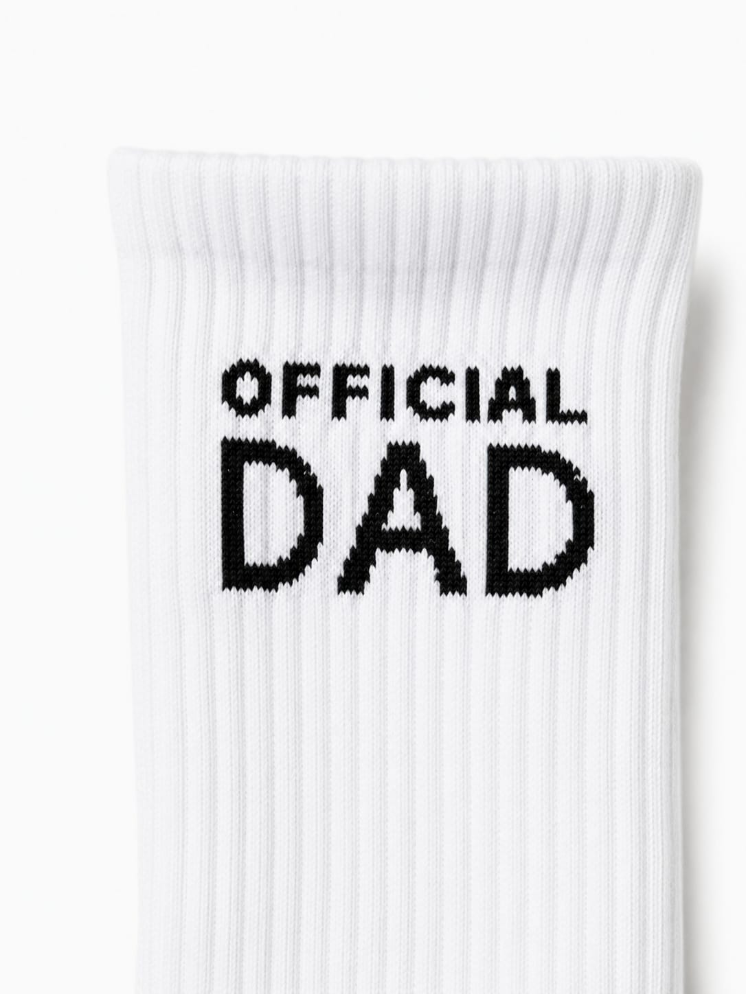 Official Dad socks white with bold black branding for dads UK