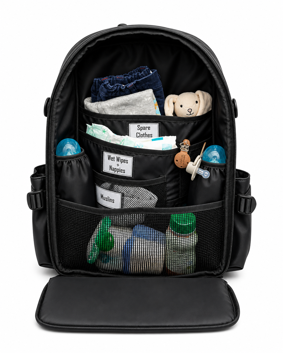 Official Dad Bag open showing organised compartments